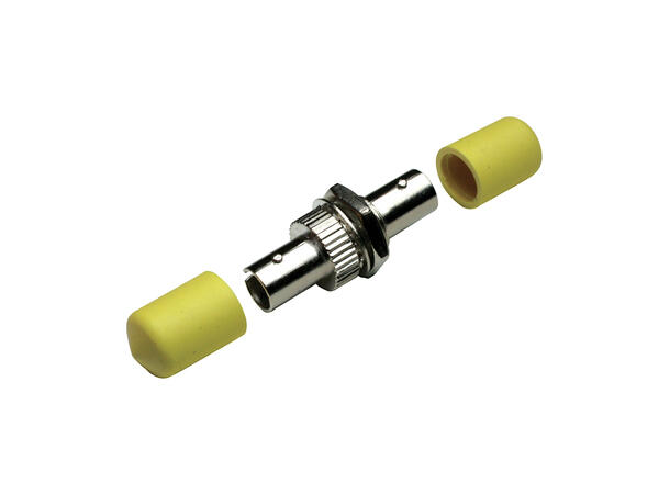 Adapter SM/MM ST-SPX Yellow dustcap Metal, DD-hole, Zr. sleeve